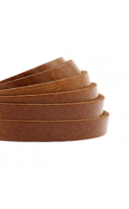 DQ leather flat 5mm Cognac brown